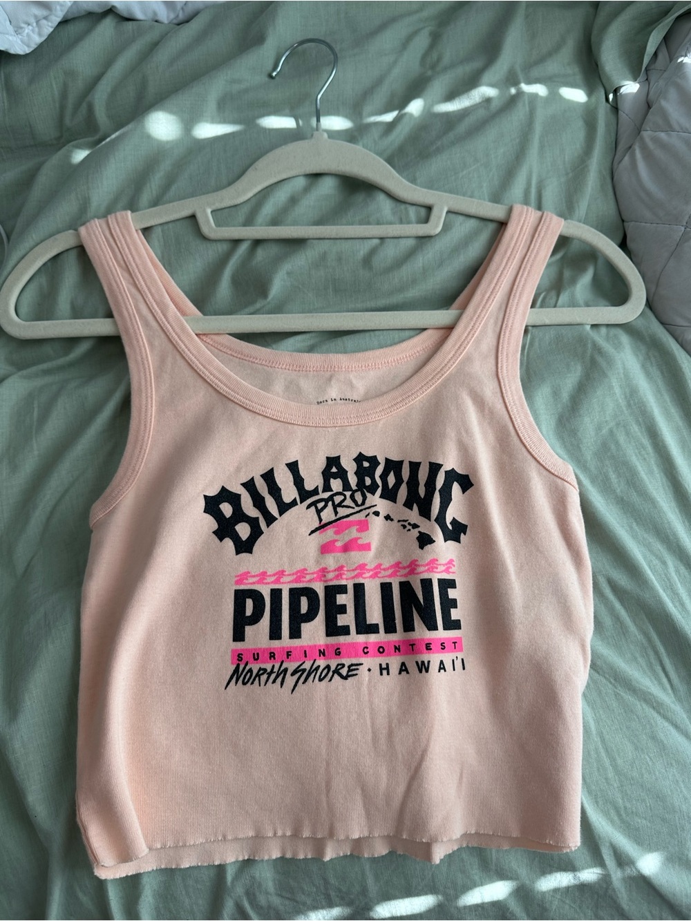 Billabong Peach/Pink Pipeline Graphic Crop Tank